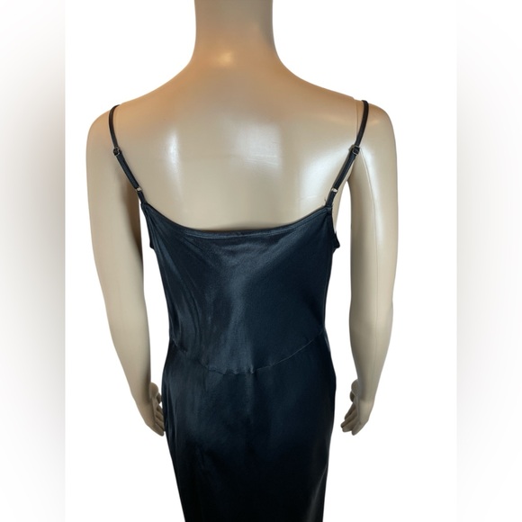Anthropologie The Elyse Slip Sleek Black Satin Dress size S - Picture 4 of 5